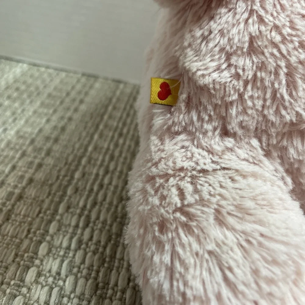 Build A Bear Pink Plush Teddy‎ Bear with Heart Accents on Feet and Ears